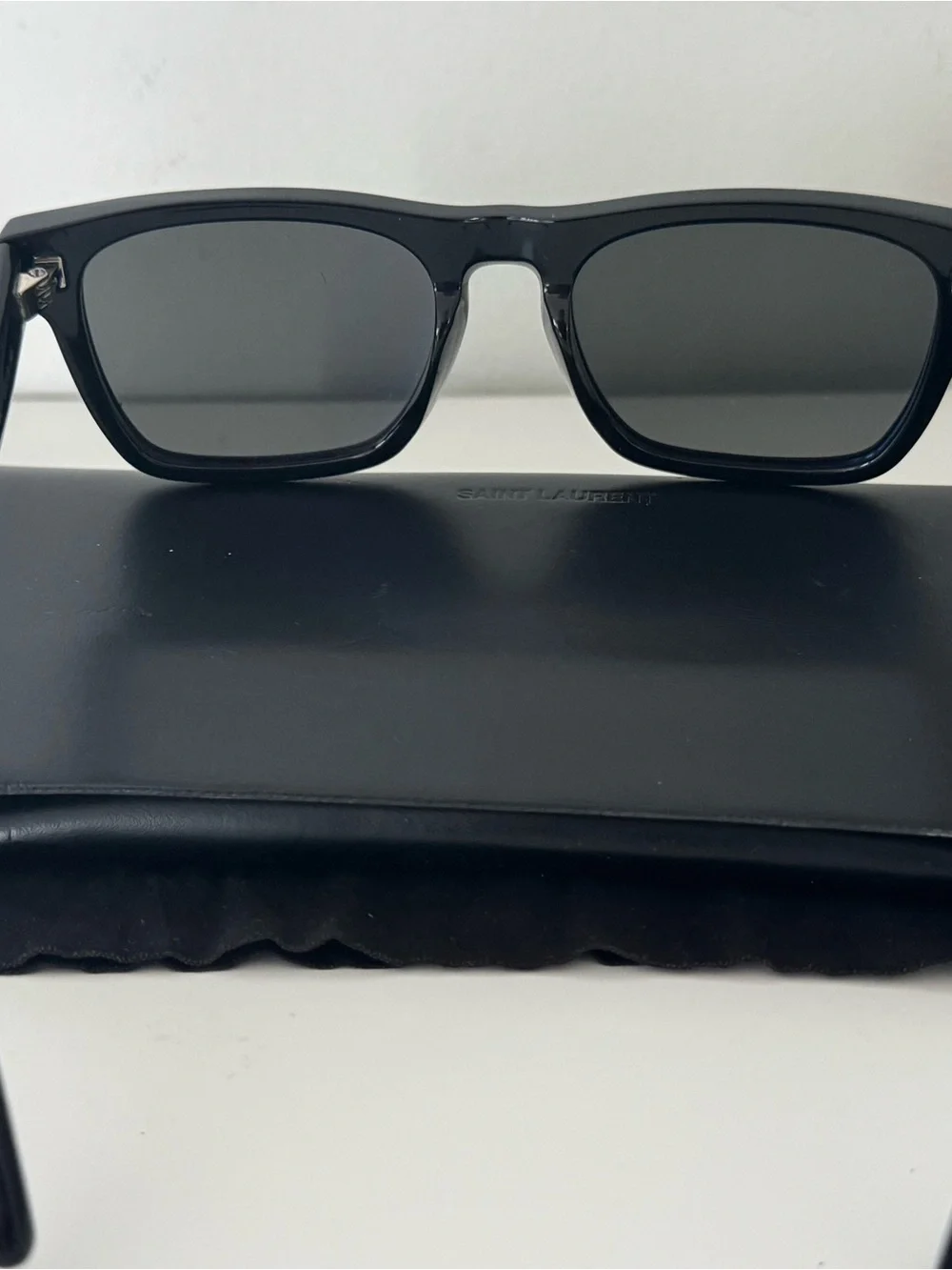Saint Laurent Black Rectangular Sunglasses